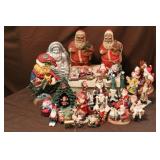 TREE SWINGING SANTA, SANTA LOOKING AT GLOBE TREE SWINGING SANTA, SANTA LOOKING AT GLOBE
