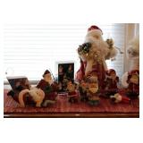 2 LIGHTED SANTAS, RUSTIC SANTAS 2 LIGHTED SANTAS, RUSTIC SANTAS