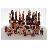 TALL SKINNY SANTAS, WOOD CARVED SANTAS TALL SKINNY SANTAS, WOOD CARVED SANTAS