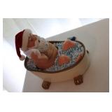 SANTA IN TUB, BLOWN GLASS SANTA, SANTA IN TUB, BLOWN GLASS SANTA,