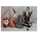 METAL STOCKING HOLDER, ODDLY SHAPED SANTA METAL STOCKING HOLDER, ODDLY SHAPED SANTA