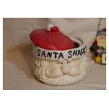 SANTA COOKIE JAR, WOODEN SANTA SANTA COOKIE JAR, WOODEN SANTA