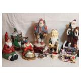 SITTING SANTA CANDLE HOLDER, SANTA WITH TOY BAG SITTING SANTA CANDLE HOLDER, SANTA WITH TOY BAG