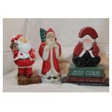 CAROLING SANTAS, 'JUST CLAUS' BOOK STACK, CAROLING SANTAS, 'JUST CLAUS' BOOK STACK,