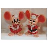MR & MRS MOUSE SANTAS, MOOSE PULLING SANTA MR & MRS MOUSE SANTAS, MOOSE PULLING SANTA