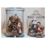 LARGE JAR WITH SANTAS, ANOTHER JAR WITH SANTAS LARGE JAR WITH SANTAS, ANOTHER JAR WITH SANTAS