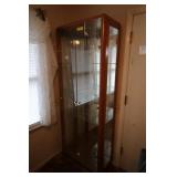CABINET WITH GLASS SHELVES & LIGHTING