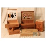 CIGAR BOXES - WOOD (7 BOXES)