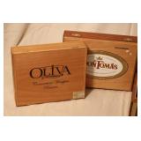 CIGAR BOXES - WOOD (9 BOXES)
