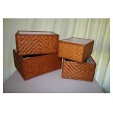 SET OF 3 WOOD (NESTING) BASKETS