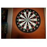DART BOARD AND MISC ITEMS