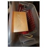 WOOD BOX w/ 2 DRAWERS, PLASTIC BOX, AIR PUMP