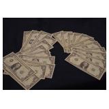 2 SETS OF (12) SEQUENTIAL BLACK NUMBERED $1 BILLS 2 SETS OF (12) SEQUENTIAL BLACK NUMBERED $1 BILLS