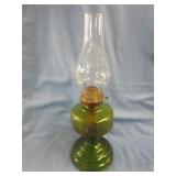 Beautiful Vintage Green Base Oil Lamp - Pick up Beautiful Vintage Green Base Oil Lamp - Pick up