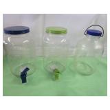 2 Beverage Dispenser Jugs & Glass Jar with Handle 2 Beverage Dispenser Jugs & Glass Jar with Handle