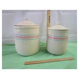 McCoy Canisters Pink & Blue Band McCoy Canisters Pink & Blue Band