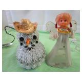 Vintage Angel Tree Topper & Homemade Snowman - Vintage Angel Tree Topper & Homemade Snowman -