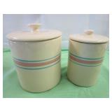 Blue & Pink Band Canisters Blue & Pink Band Canisters