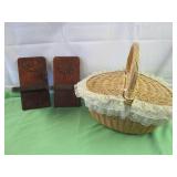 Cute Picnic Basket & Wooden Shelves Cute Picnic Basket & Wooden Shelves
