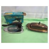 Vintage Electric Travel Iron & Silver Plate Vintage Electric Travel Iron & Silver Plate