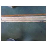 Old Wooden Yard Sticks with Advertisements Old Wooden Yard Sticks with Advertisements