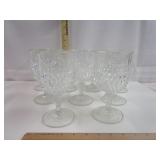 Elegant Crystal Diamond Cut Water Goblets