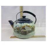 Hand Painted Enamel Tea Kettle