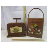 Dovetailed Rooster Cookie Bin, Napkin & S / P