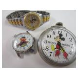 Mickey Mouse Pocket, Wrist, & Ernie Watches