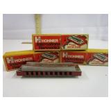 3 Hohner Harmonica's