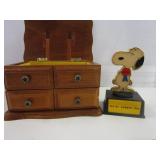 Jewelry Box with Military Pins & Snoopy