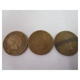 1882, 1899, & 1901 Indian Head Pennies