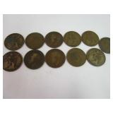 (11)  1 Penny Britain Coins 1910 -1 1940