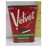 Velvet tin can pipe & cigarette tobacco