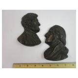 Cast iron Lincoln & Washington