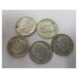 1947, 1948, 1957, 1952, & 1953 Roosevelt Dimes