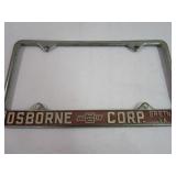 Osborne Chevy Corp Gretna Va License Plate Holder