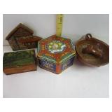 Tins,Tobacco Barn.Clay Bowl