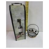 Wooden Wine Bottle Holder & Apple Basket