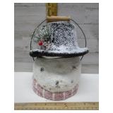 VINTAGE HANDMADE PAPER MACHE SNOWMAN