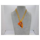 BEAUTIFUL VIBRANT ORANGE MURANO GLASS HEART