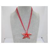 MURANO GLASS RED STARFISH NECKLACE