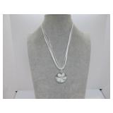 ROUND WHITE FLOWER MURANO GLASS NECKLACE