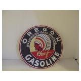 ROUND OREGON GASOLINE SIGN