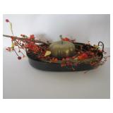 BRASS PUMPKIN, ENAMEL TRAY, & FALL DECOR