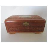 VINTAGE WOODEN CHEST WITH MIRROR