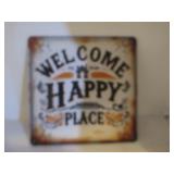 WELCOME TO OUR HAPPY PLACE METAL SIGN