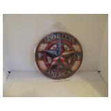 ROUND GOD BLESS AMERICA SIGN