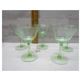 5 URANIUM WINE GLASSES