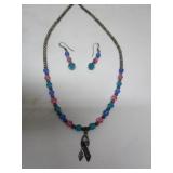 NECKLACE & EARRINGS WITH STERLING CHARM